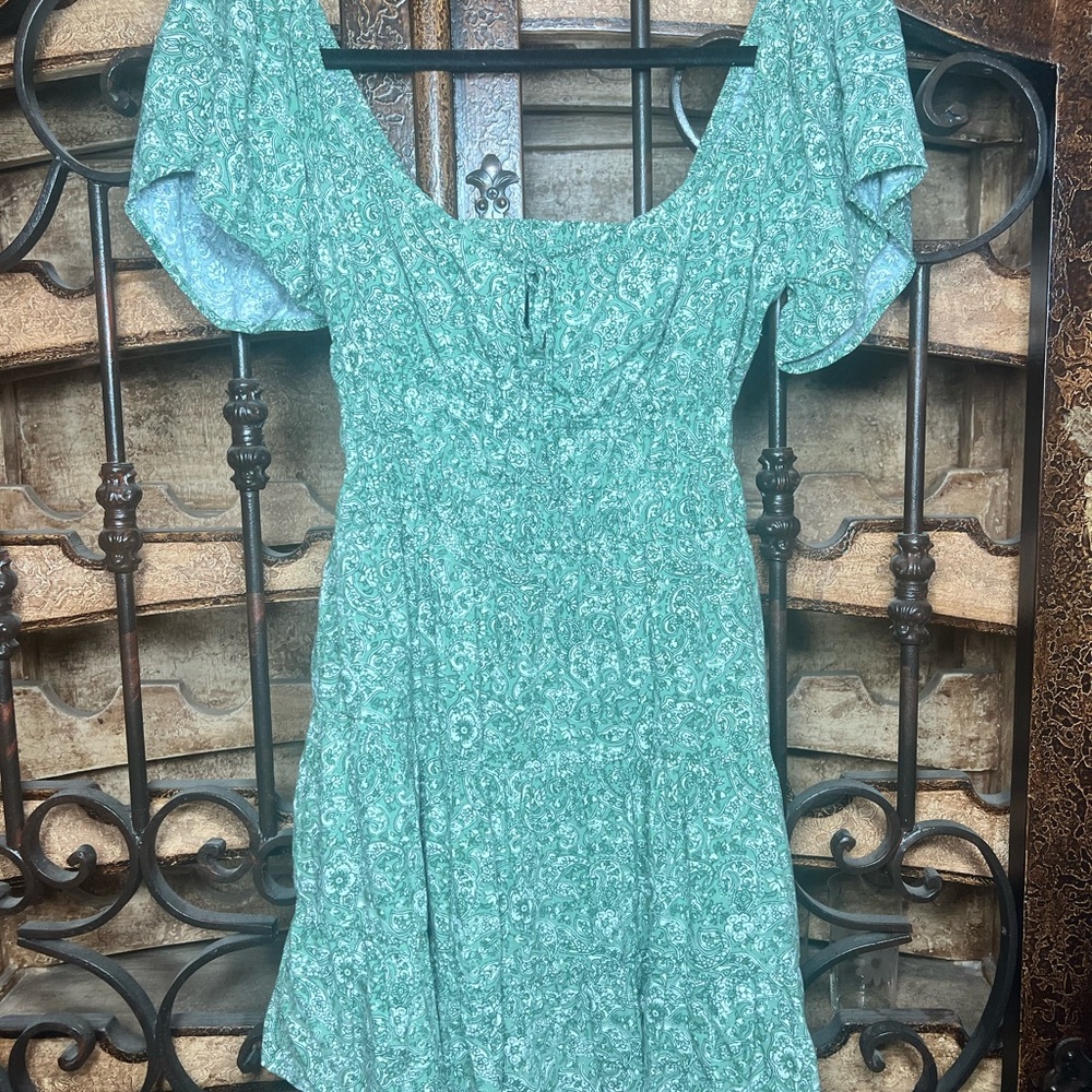Hollister Green Floral Dress